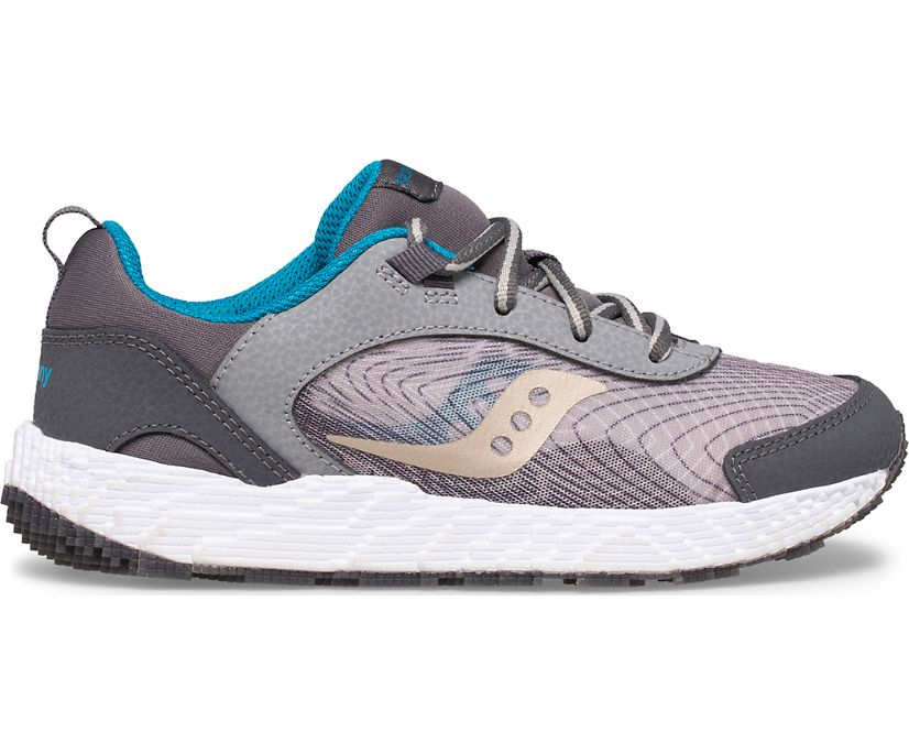 Kids' Saucony Voxel 6000 Sneakers Grey / Blue / Gold | Singapore 906CTVE